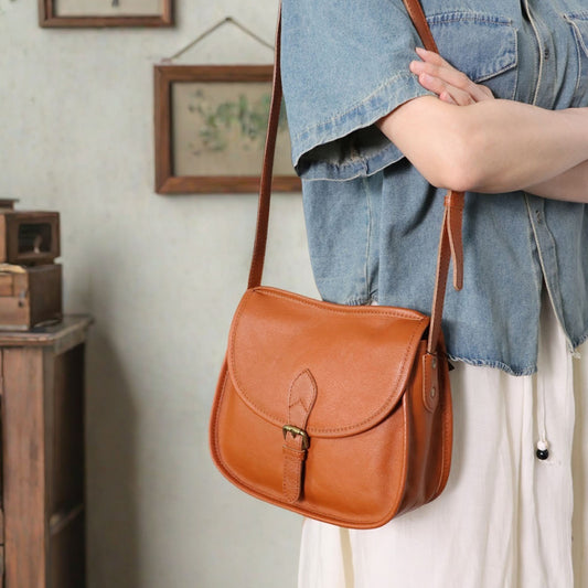 British Style Leather Crossbody Bag