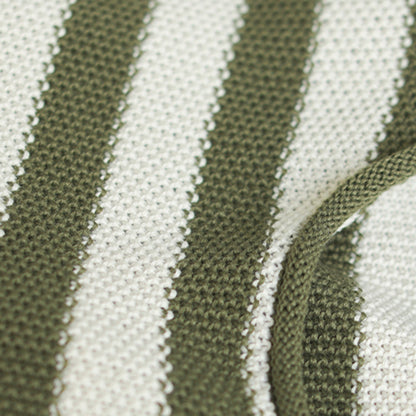 Crew Neck Color-Block Stripes Knitted Sweater