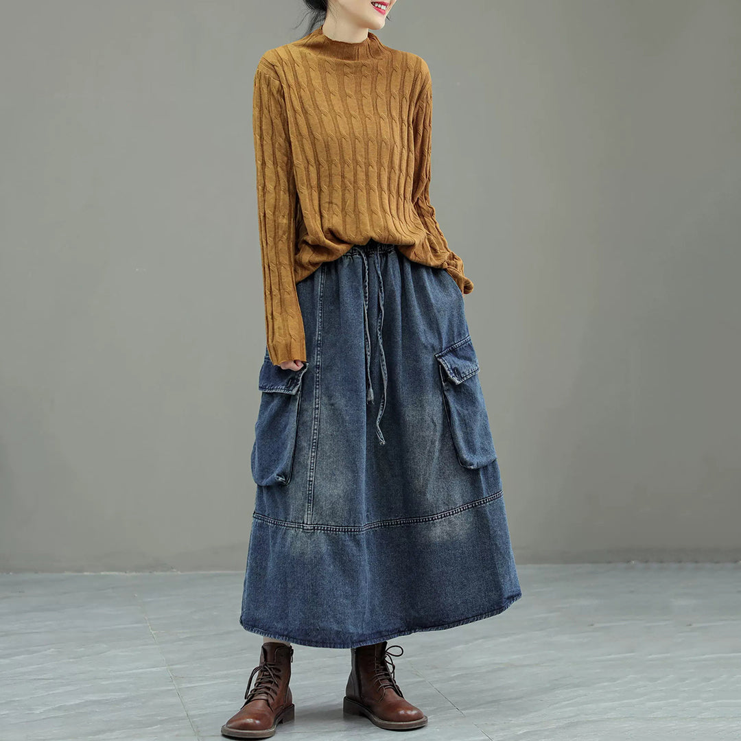 Fashion Ribbed Turtleneck Solid Thin Sweater