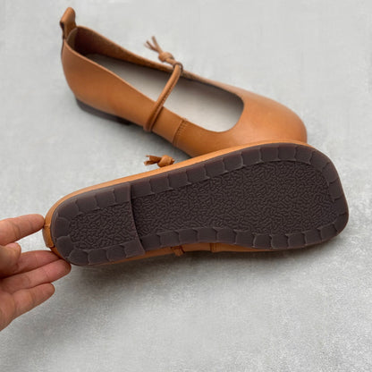 Handmade Leather Ballet Flat Shoes