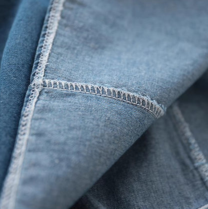 Retro Denim All-match Mid-length A-line Skirt