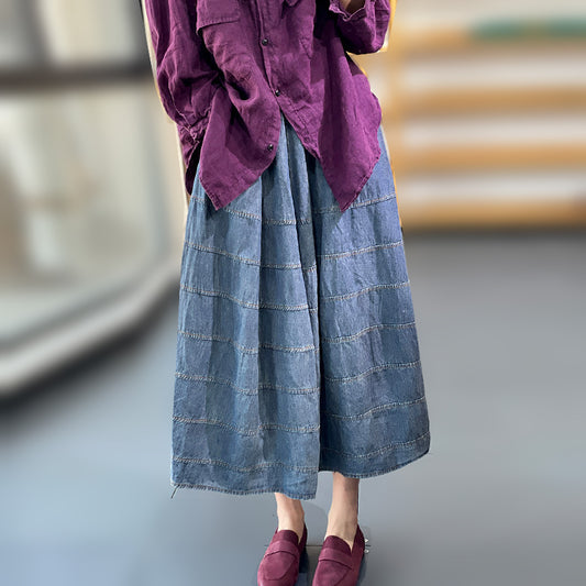 Retro Washed Loose Fit Skirt