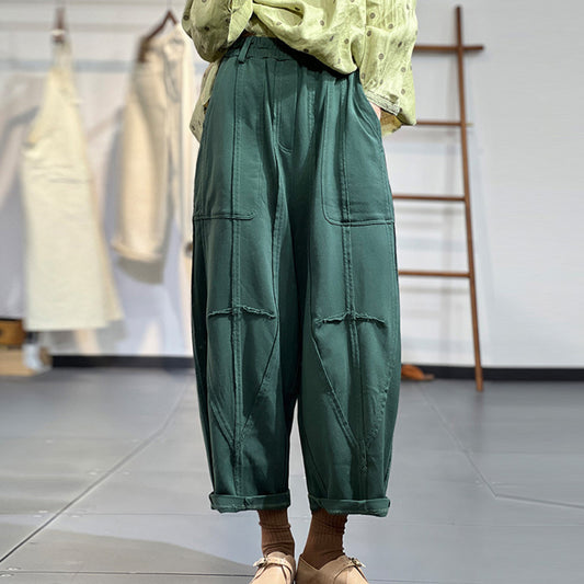 Spring Solid Casual Wide Leg Pants