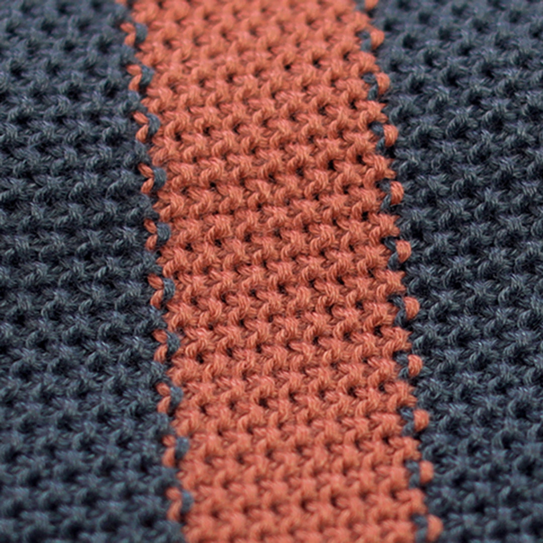 Stripes Knitted Color-Block Hooded Sweater