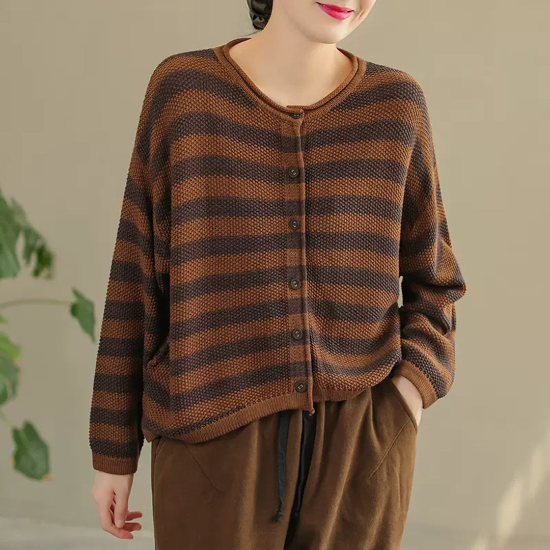 Vintage Stripes Knitted Cardigan Sweater