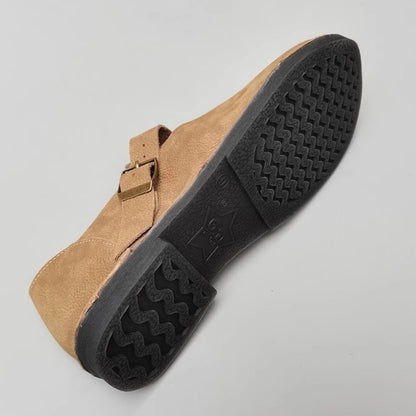 Wide Toe British Style Leather Flat Shoes