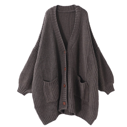 Women Lantern Sleeve Knitted Cardigan
