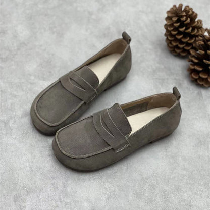 Women Retro Soft Casual Leather Flat Shoes