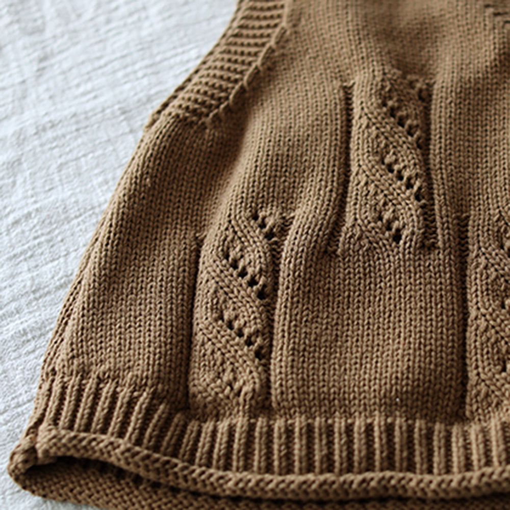 Women Solid V-Neck Knitted Vest